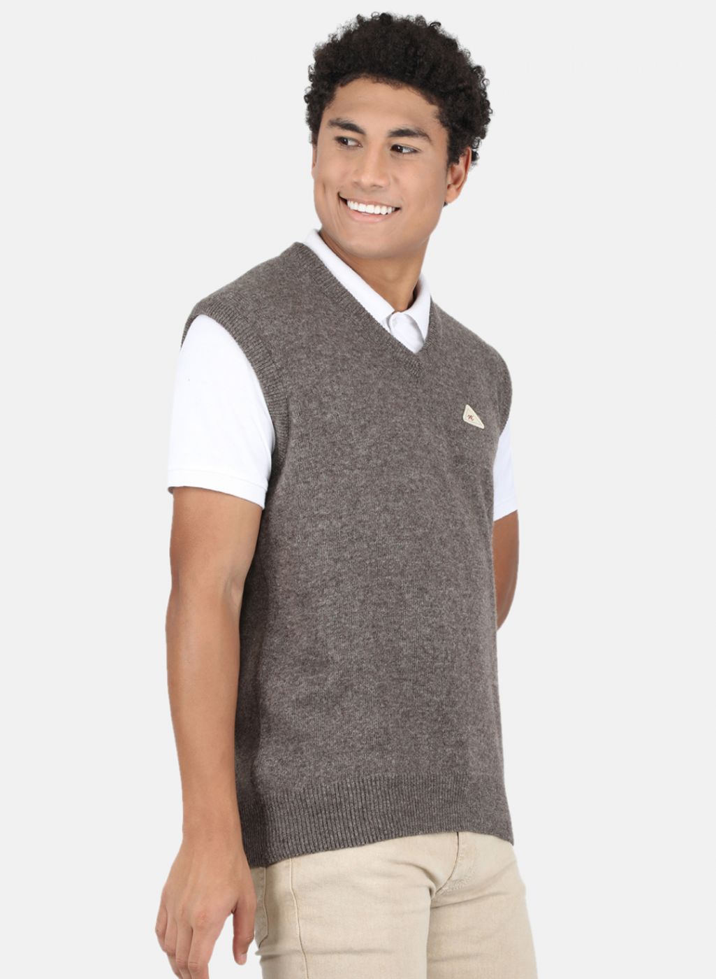 Men Brown Solid Sweater