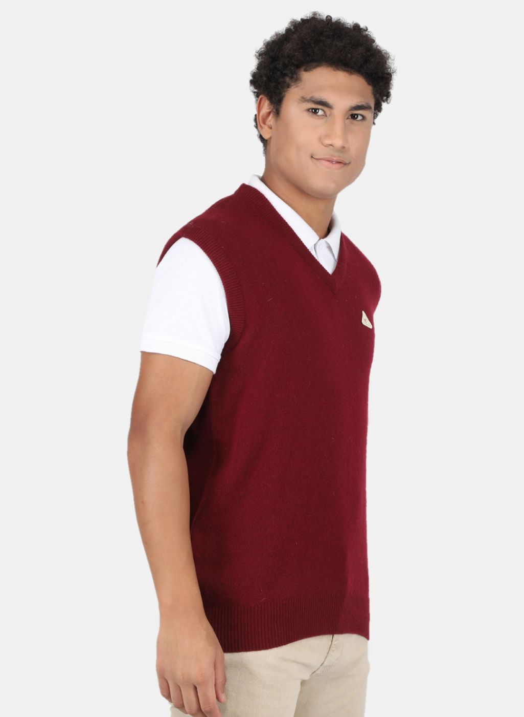 Men Maroon Solid Sweater