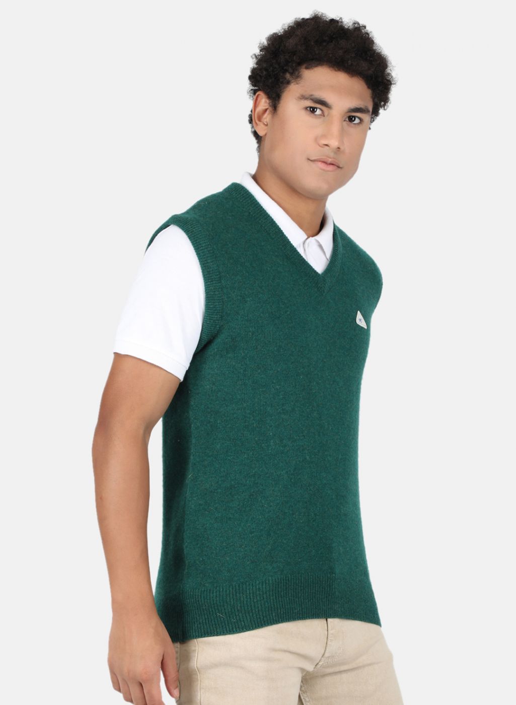 Men Green Solid Sweater