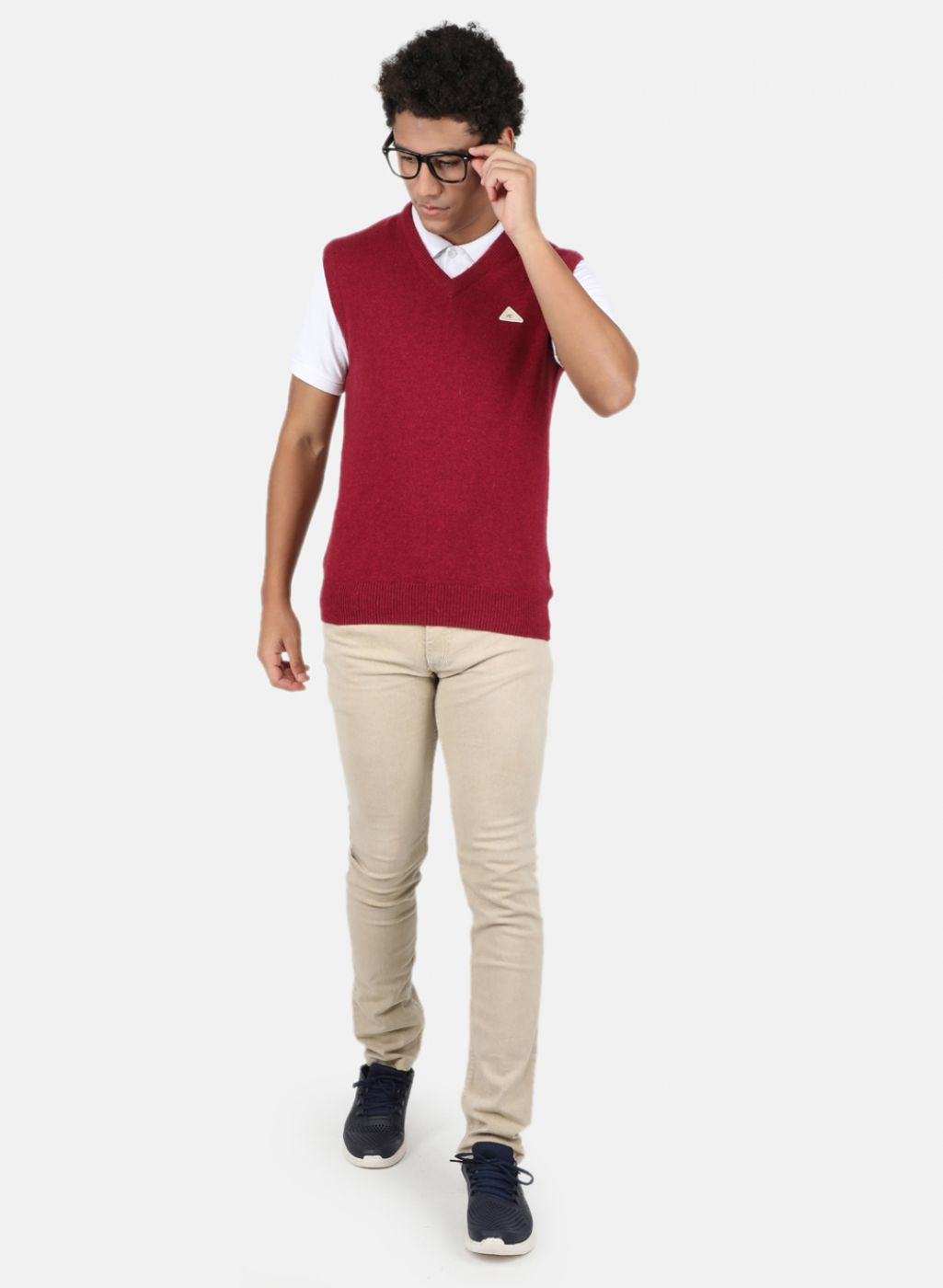 Men Red Solid Sweater