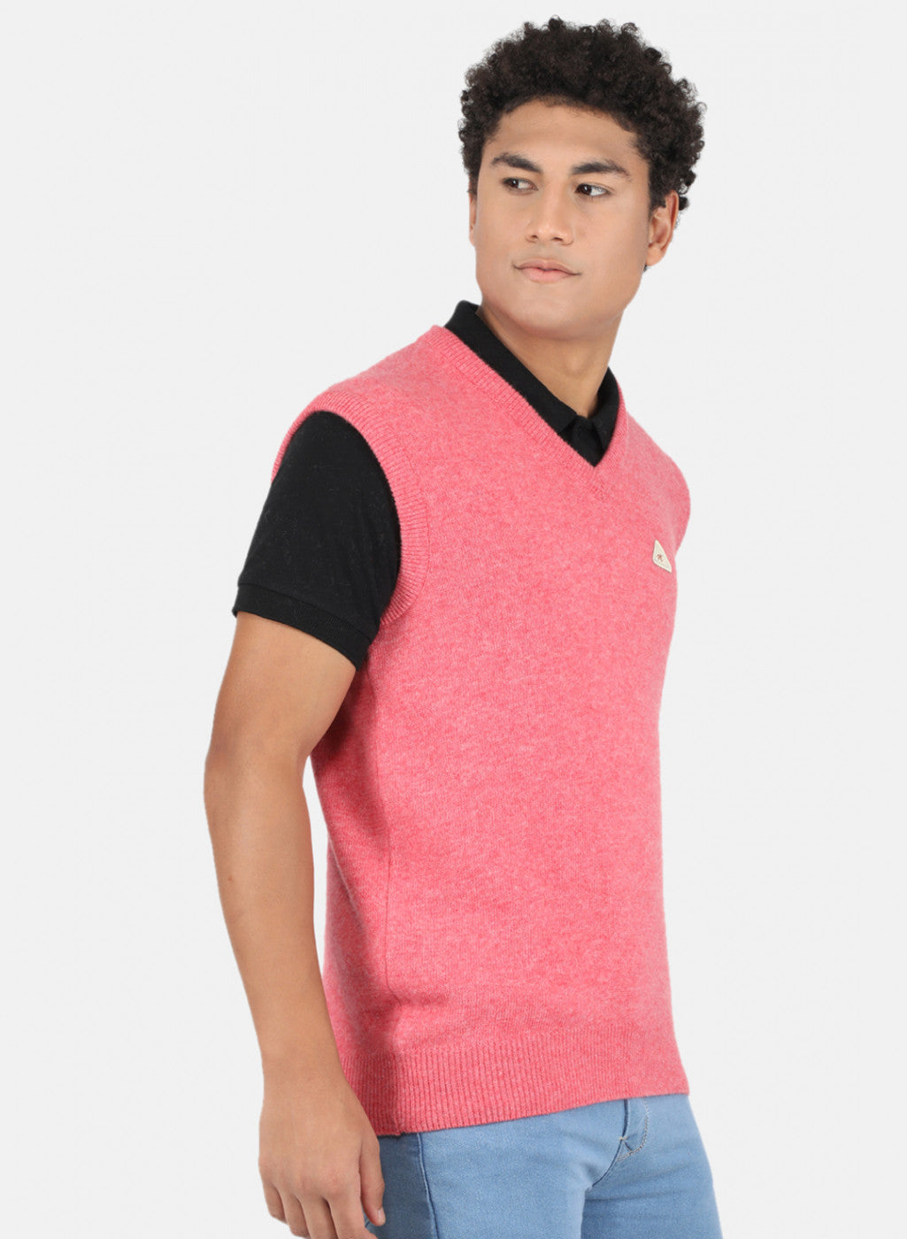 Men Pink Solid Sweater