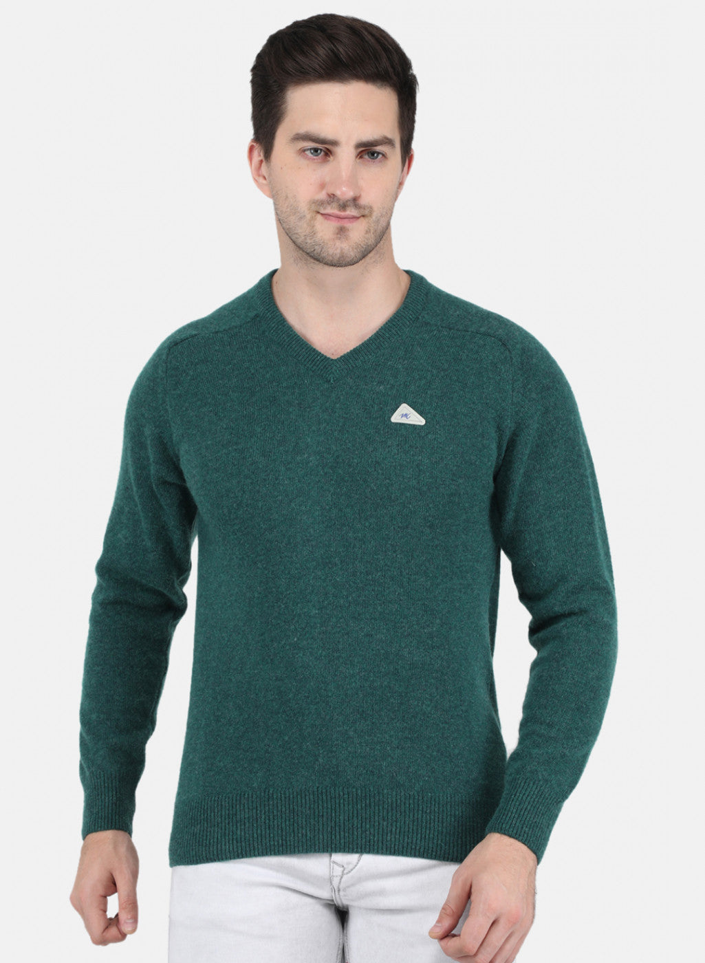 Men Green Solid Pullover