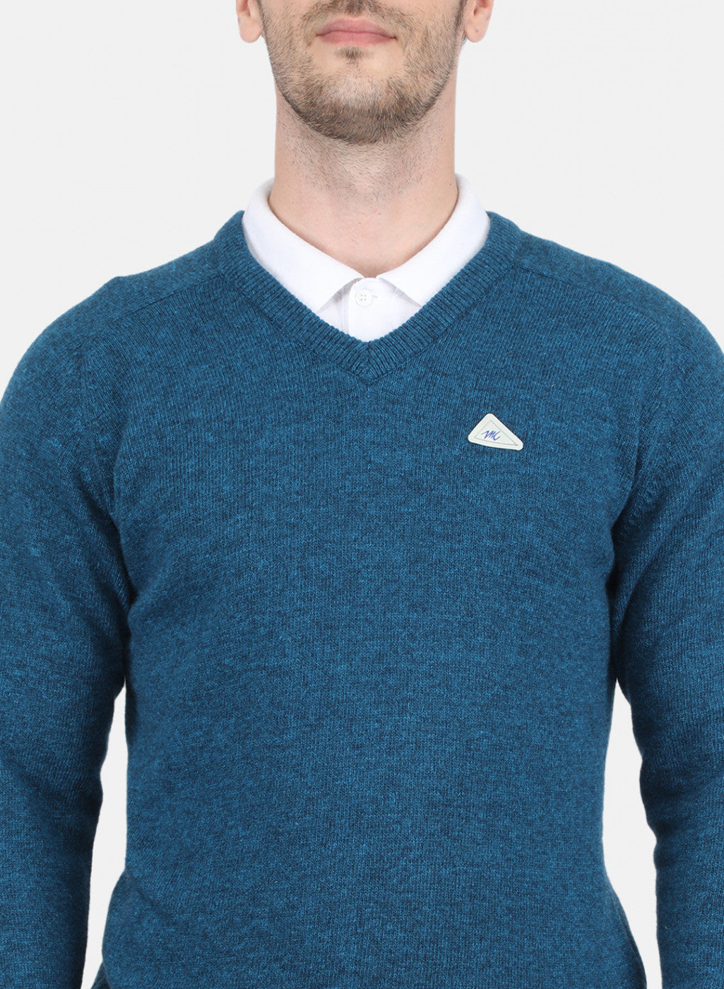 Men Blue Solid Pullover