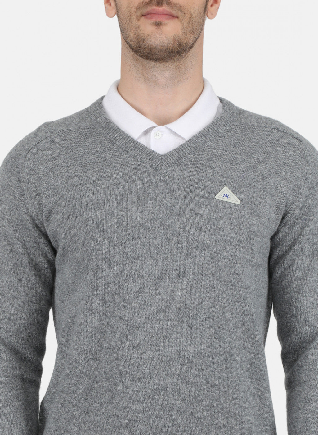 Men Grey Solid Pullover