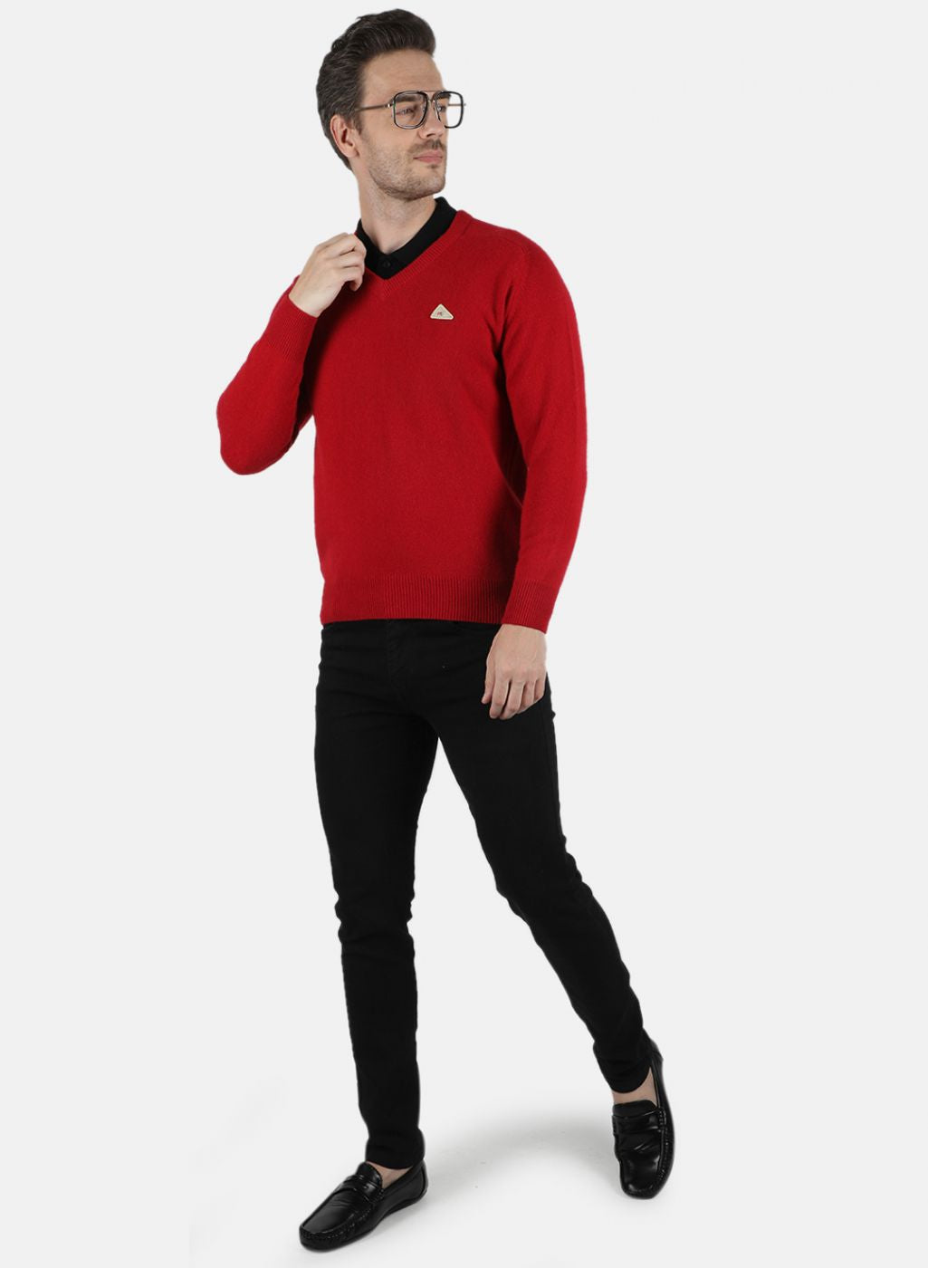 Men Maroon Solid Pullover