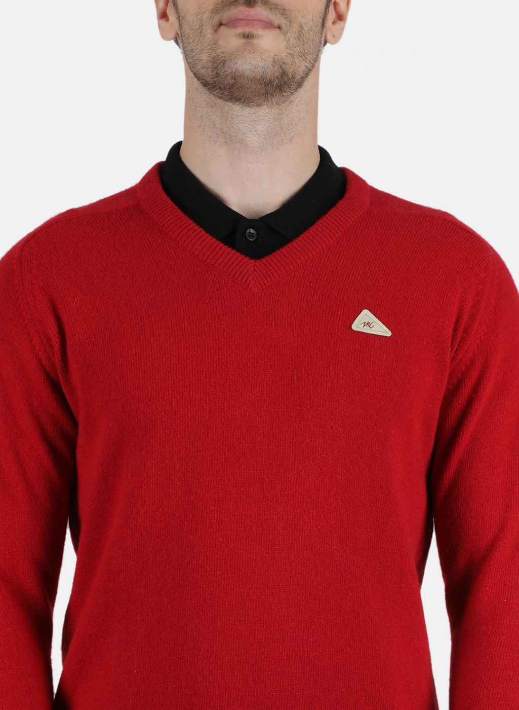 Men Maroon Solid Pullover