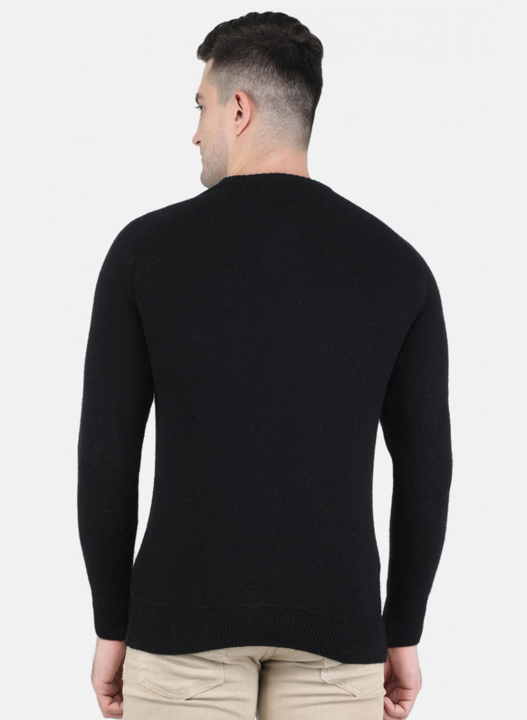 Men Black Solid Pullover
