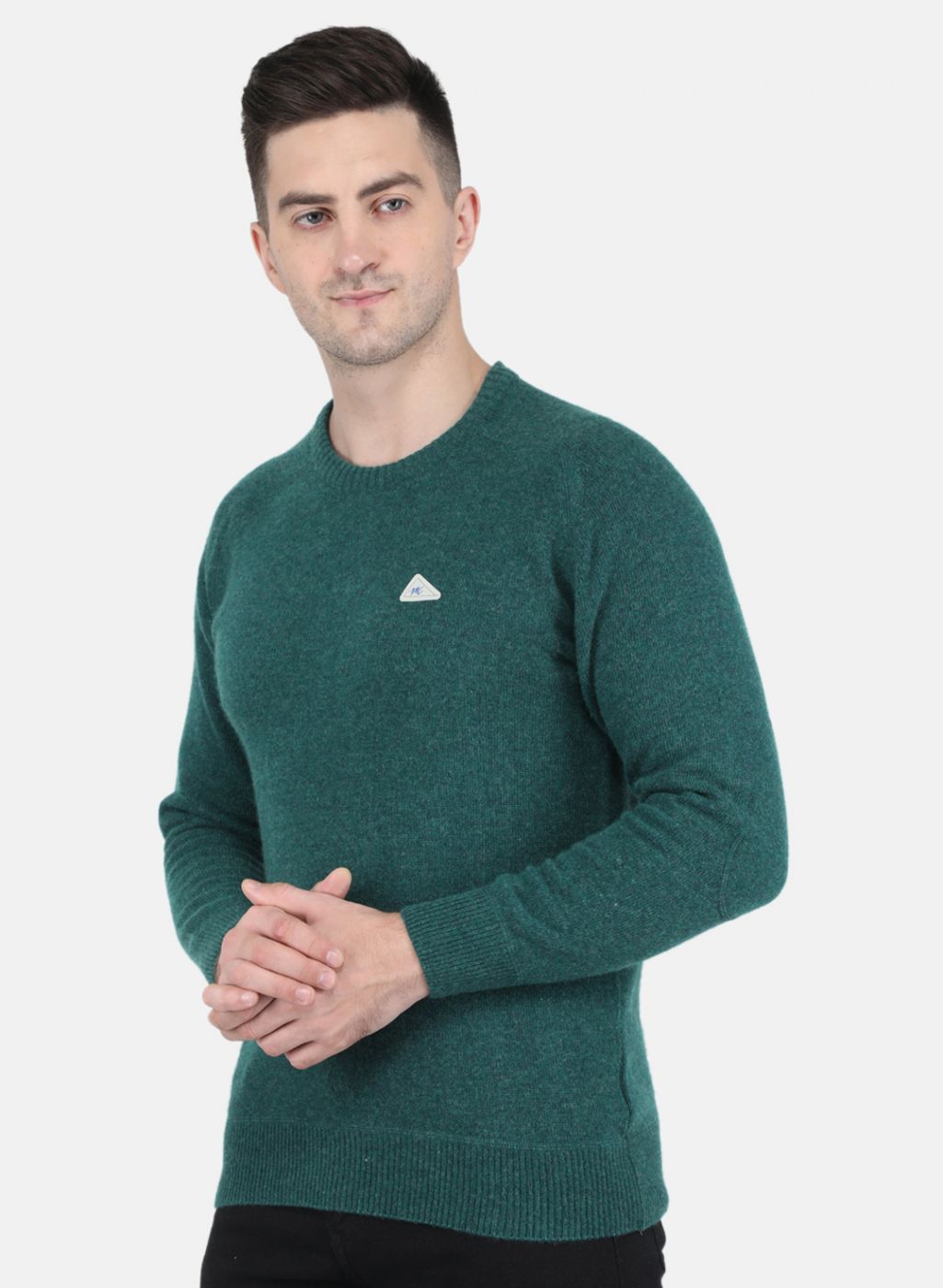 Men Green Solid Pullover