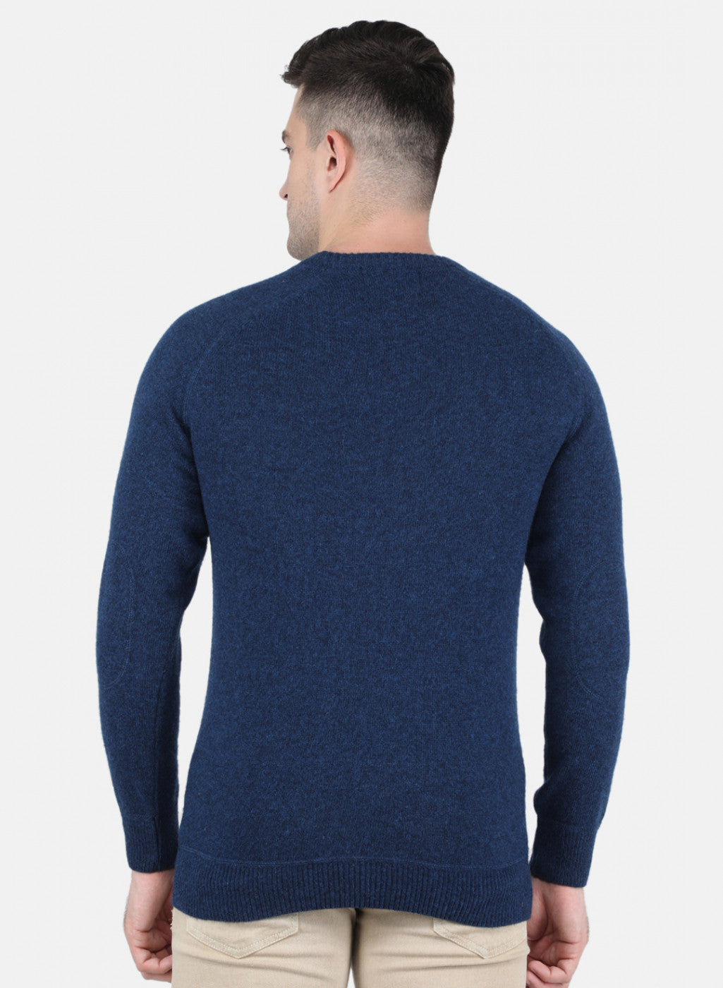 Men Blue Solid Pullover