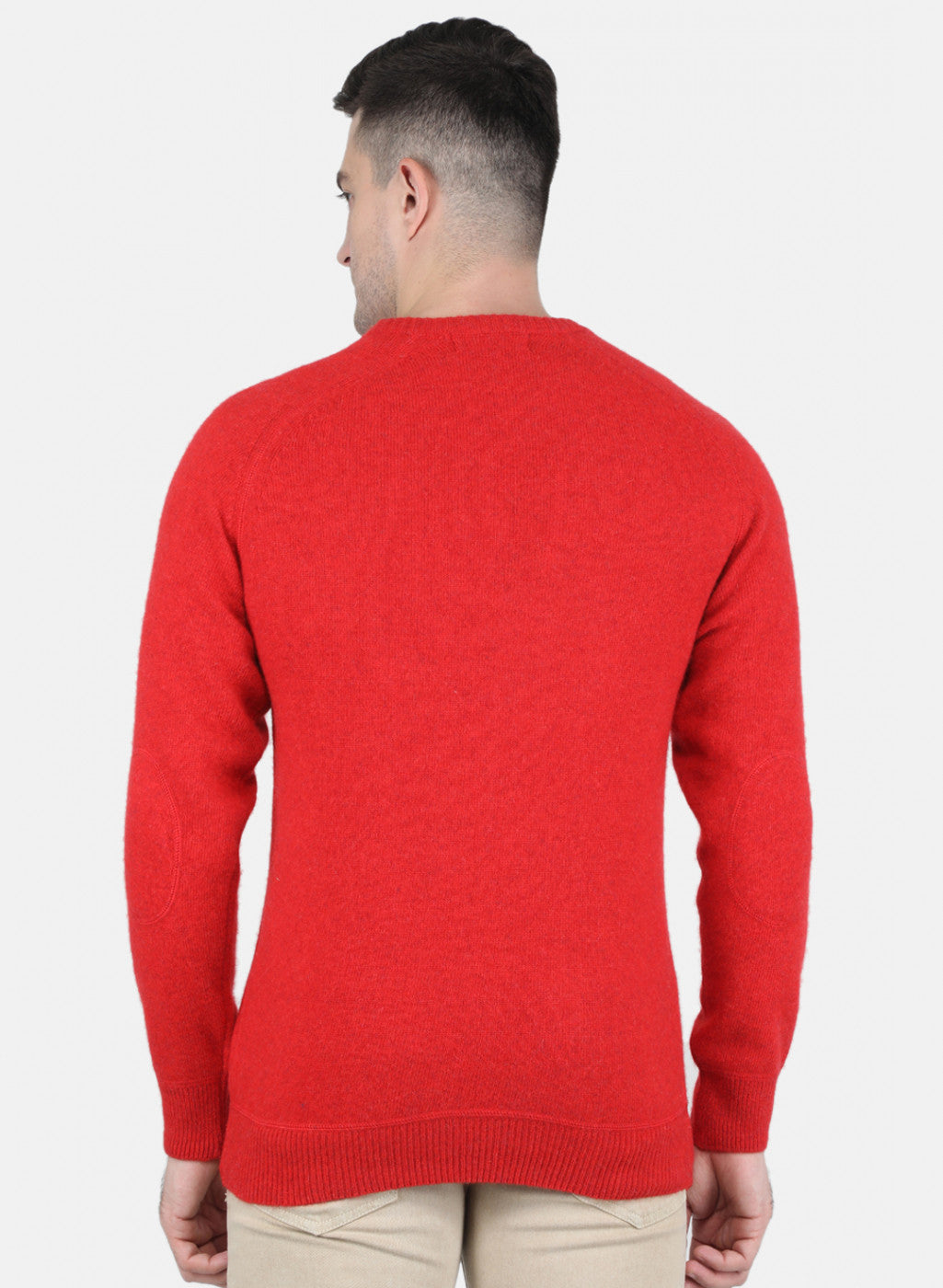 Men Red Solid Pullover