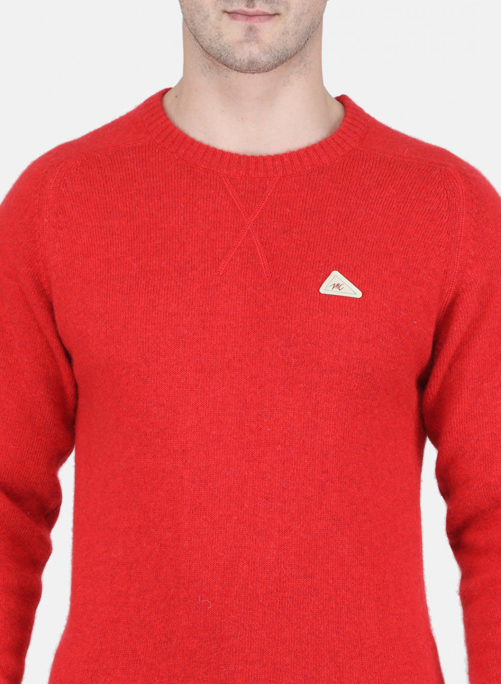 Men Red Solid Pullover