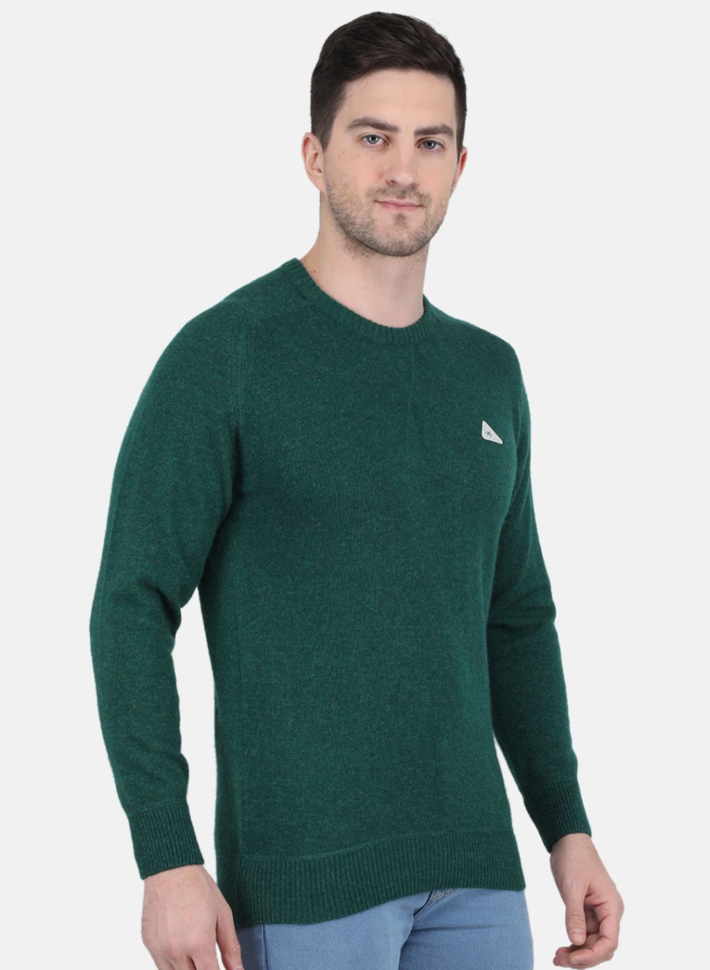 Men Green Solid Pullover
