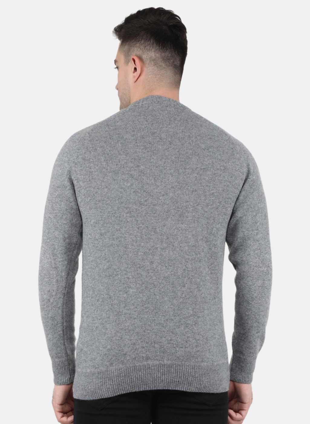 Men Grey Solid Pullover