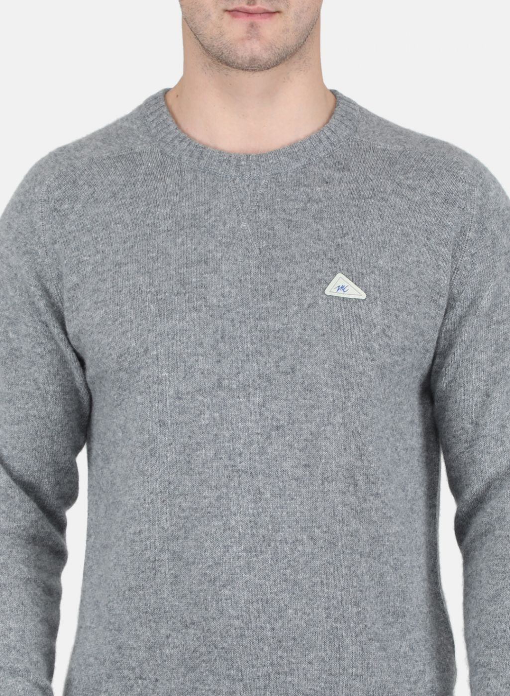 Men Grey Solid Pullover