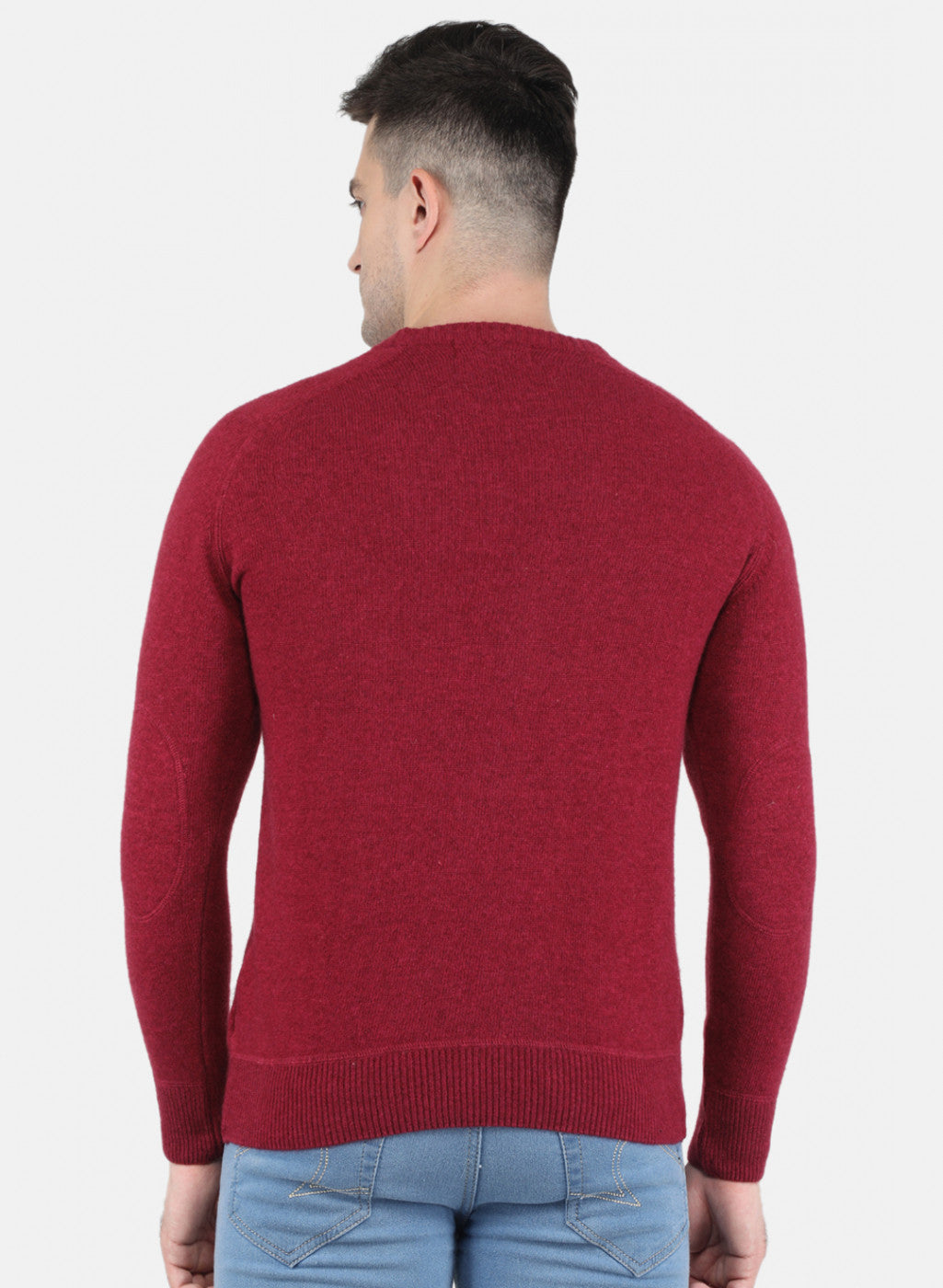 Men Red Solid Pullover