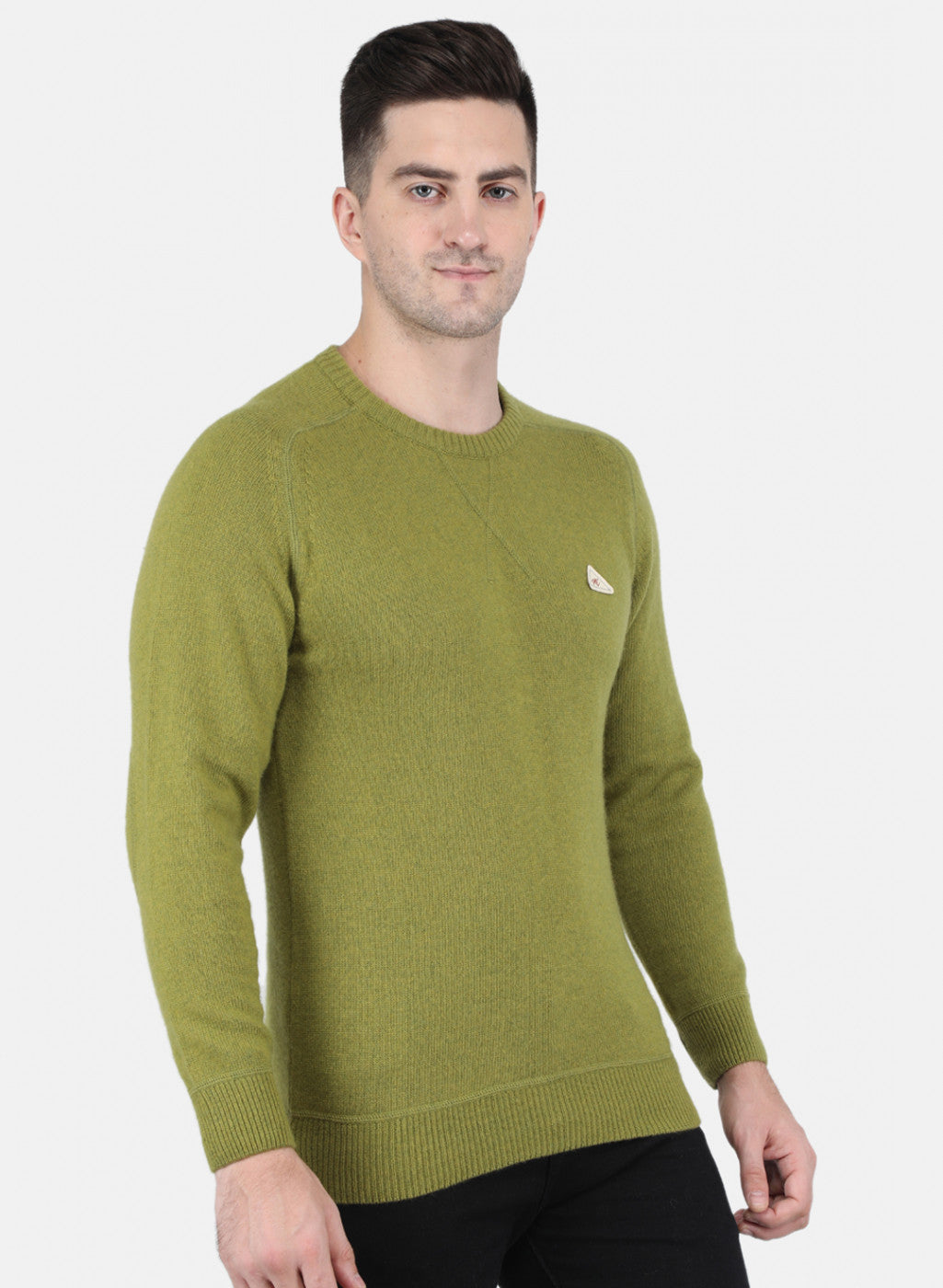 Men Green Solid Pullover