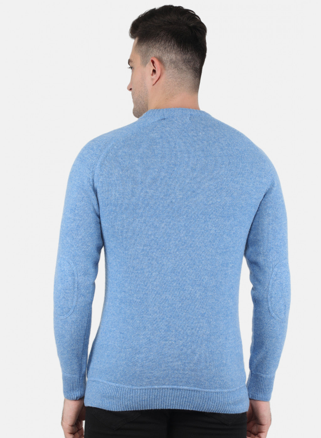 Men Blue Solid Pullover