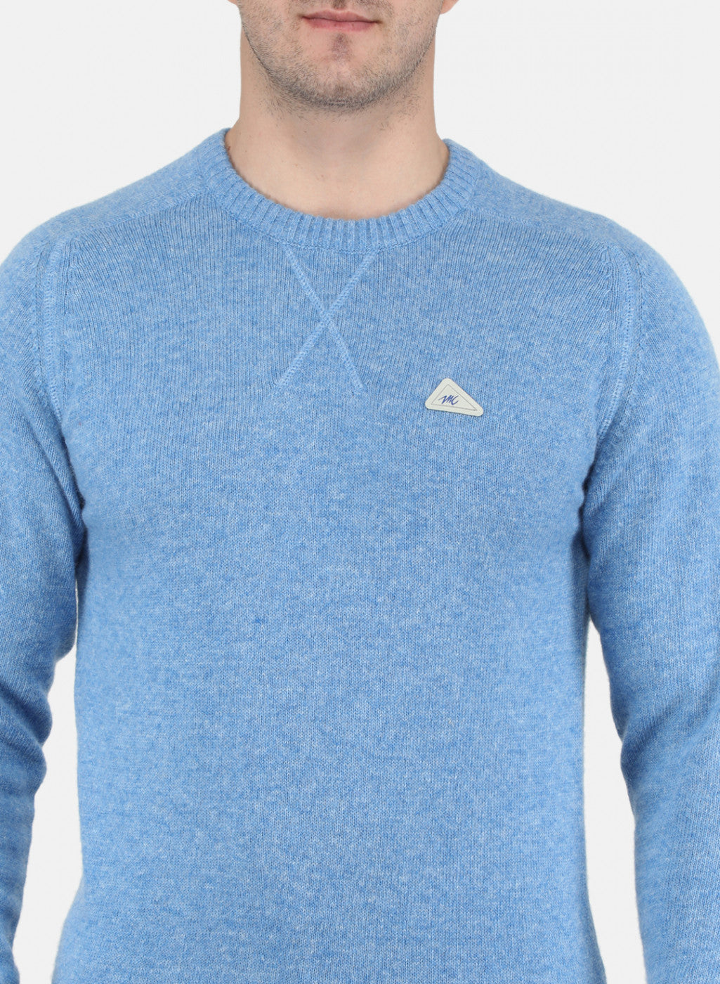 Men Blue Solid Pullover