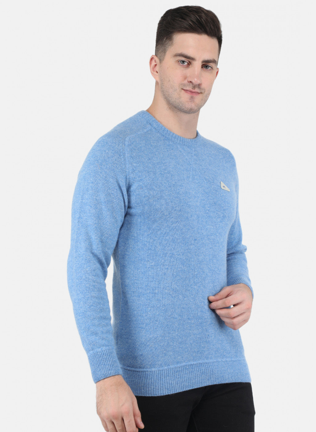 Men Blue Solid Pullover