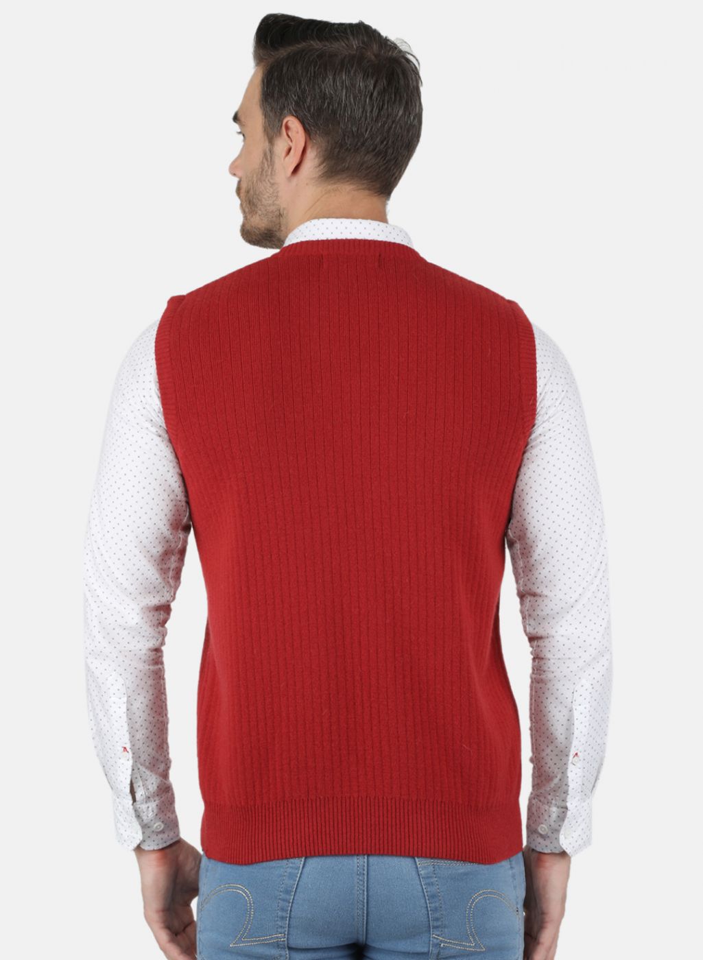 Men Orange Solid Sweater