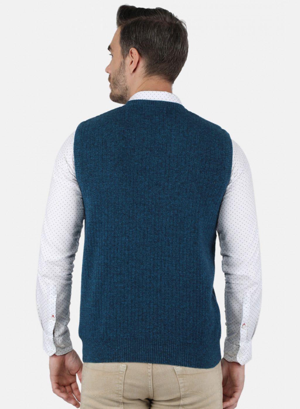 Men Blue Solid Sweater