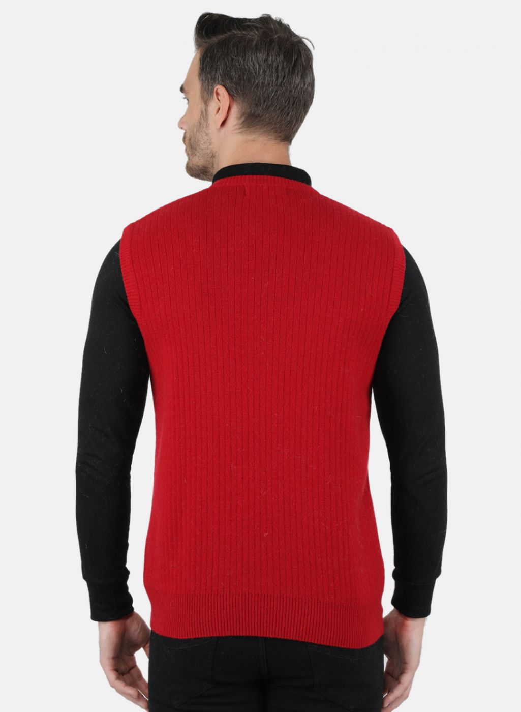 Men Maroon Solid Sweater