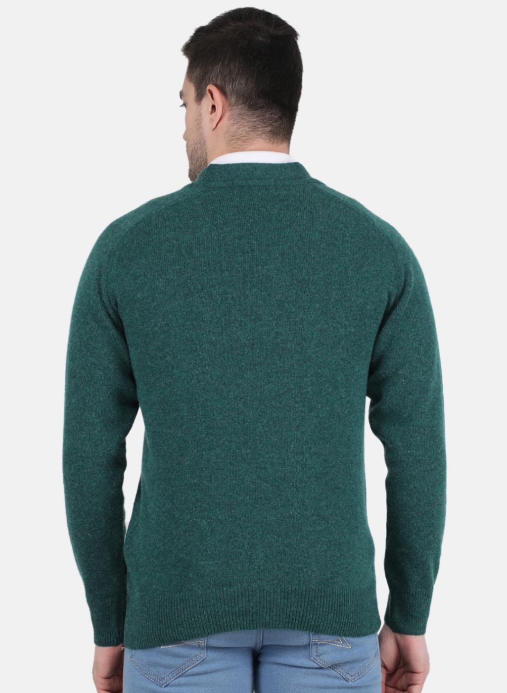 Men Green Solid Cardigan