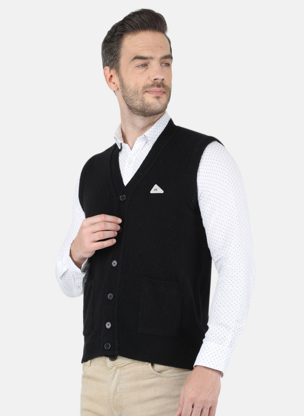 Men Black Solid Cardigan