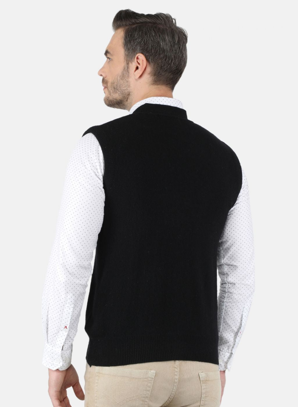 Men Black Solid Cardigan