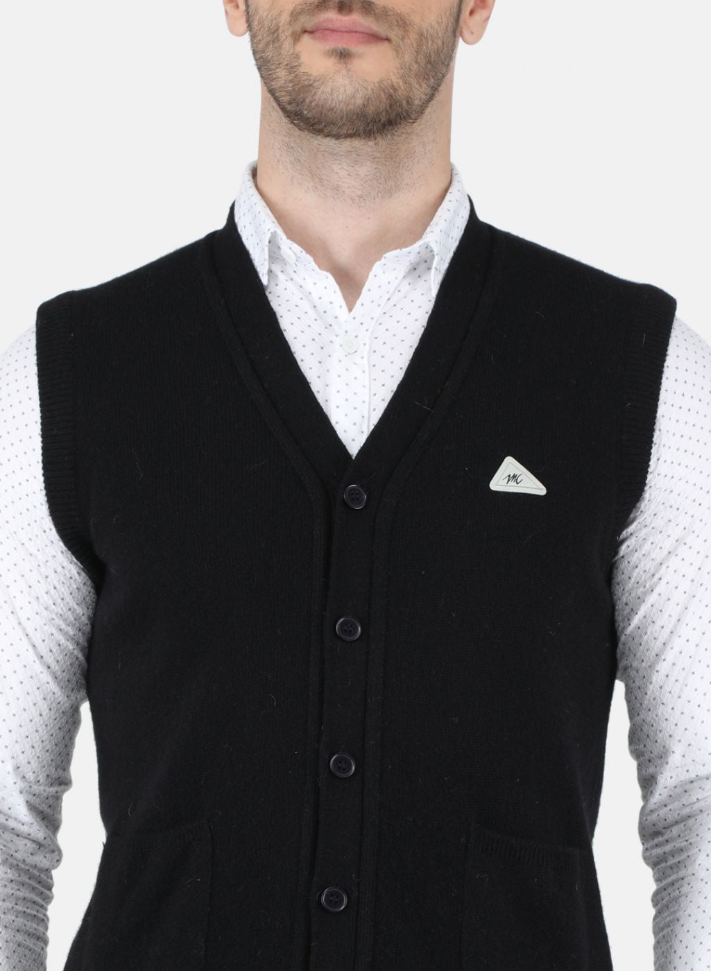 Men Black Solid Cardigan