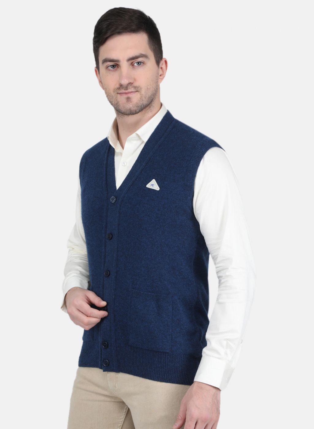 Men Blue Solid Cardigan