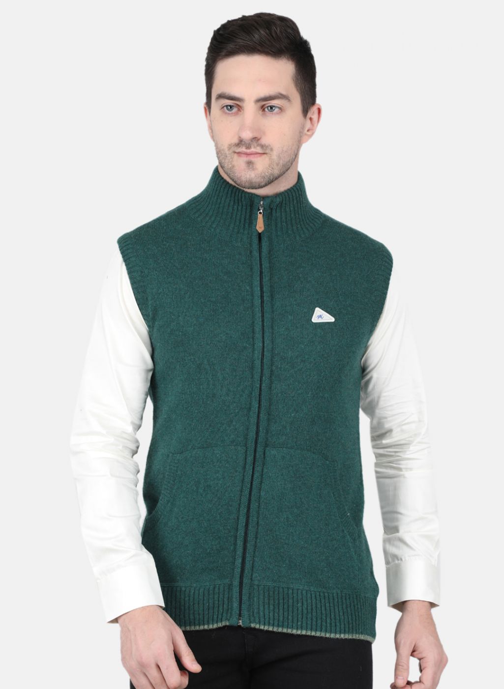 Men Green Solid Sweater