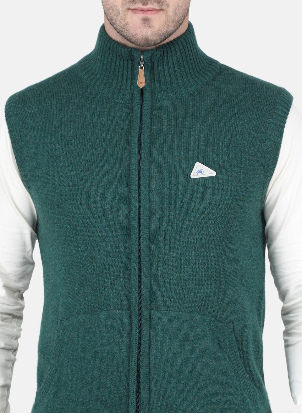 Men Green Solid Sweater