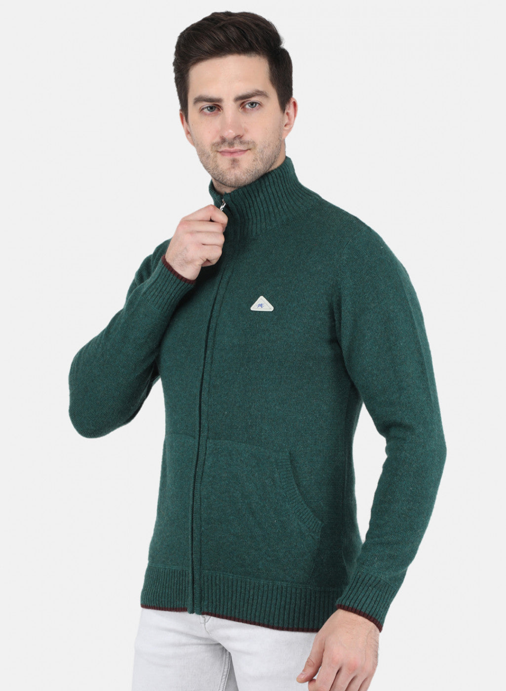 Men Green Solid Pullover