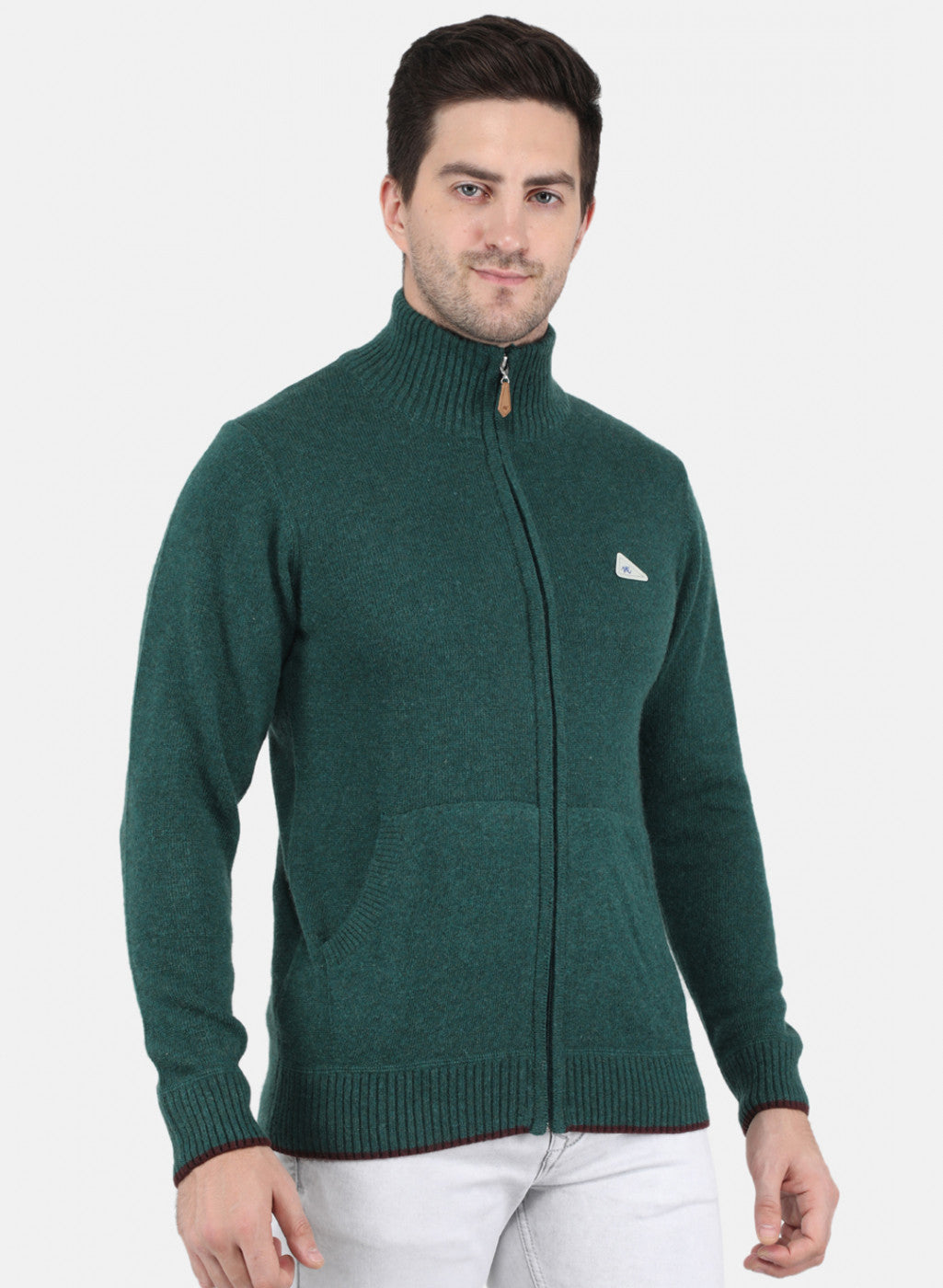 Men Green Solid Pullover