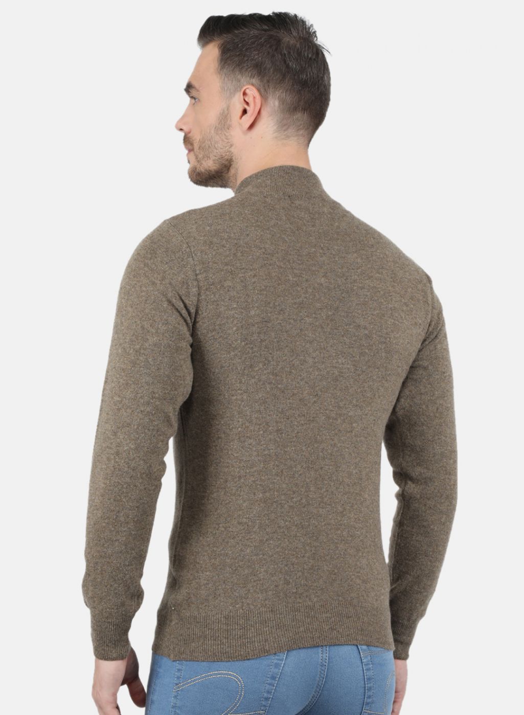 Men Brown Solid Pullover
