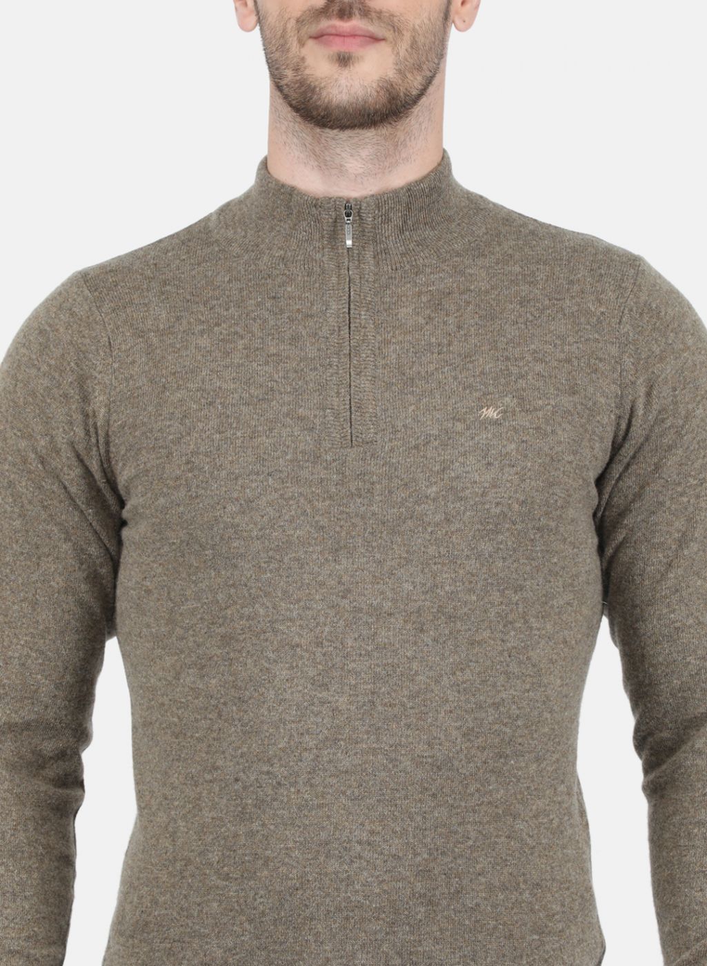 Men Brown Solid Pullover