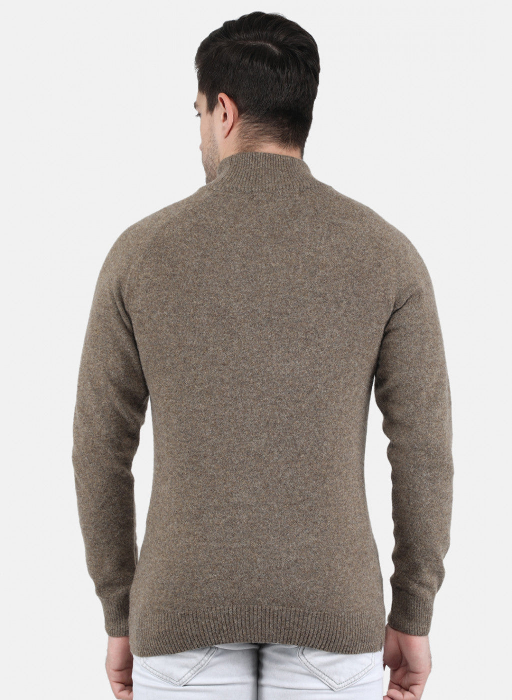 Men Brown Solid Pullover