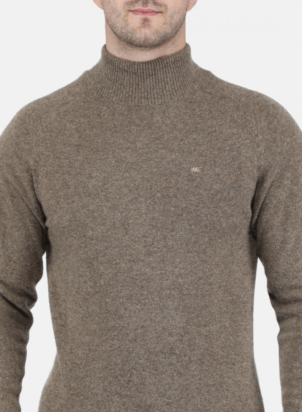 Men Brown Solid Pullover
