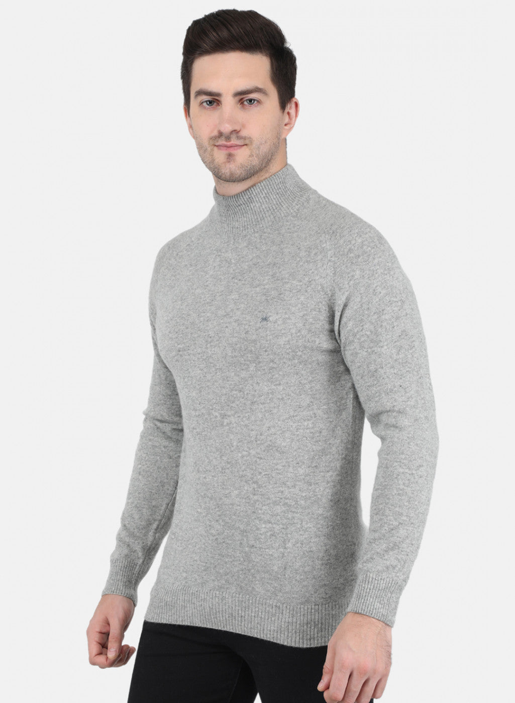 Men Grey Solid Pullover
