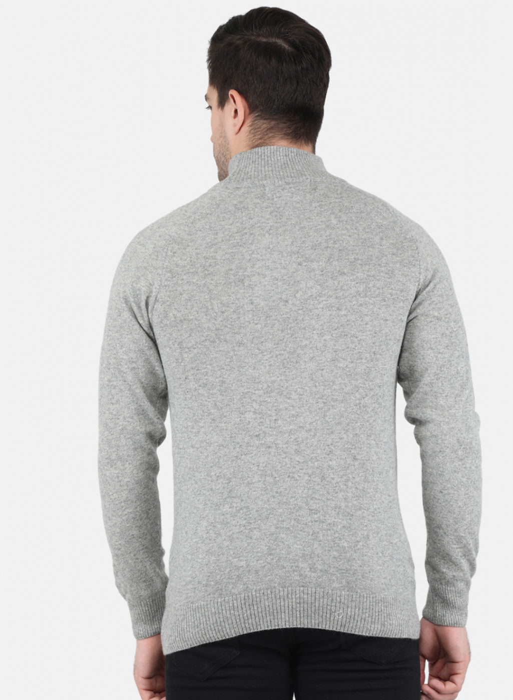 Men Grey Solid Pullover