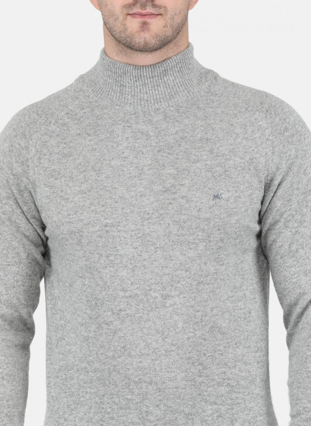 Men Grey Solid Pullover