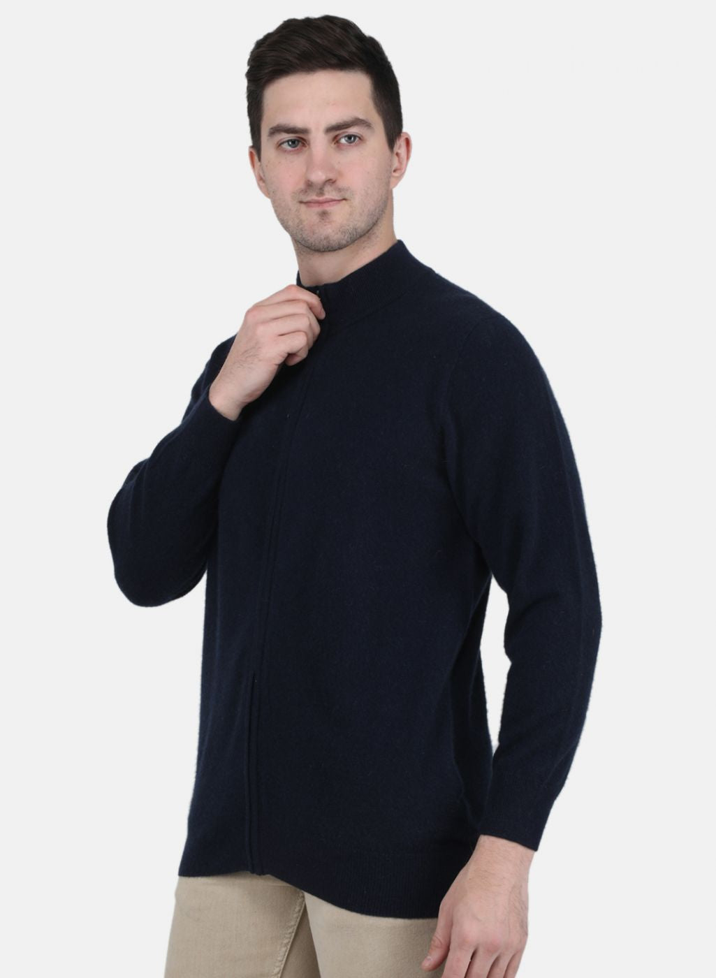 Men NAvy Blue Solid Pullover