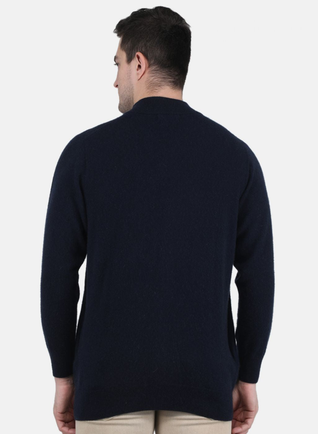 Men NAvy Blue Solid Pullover