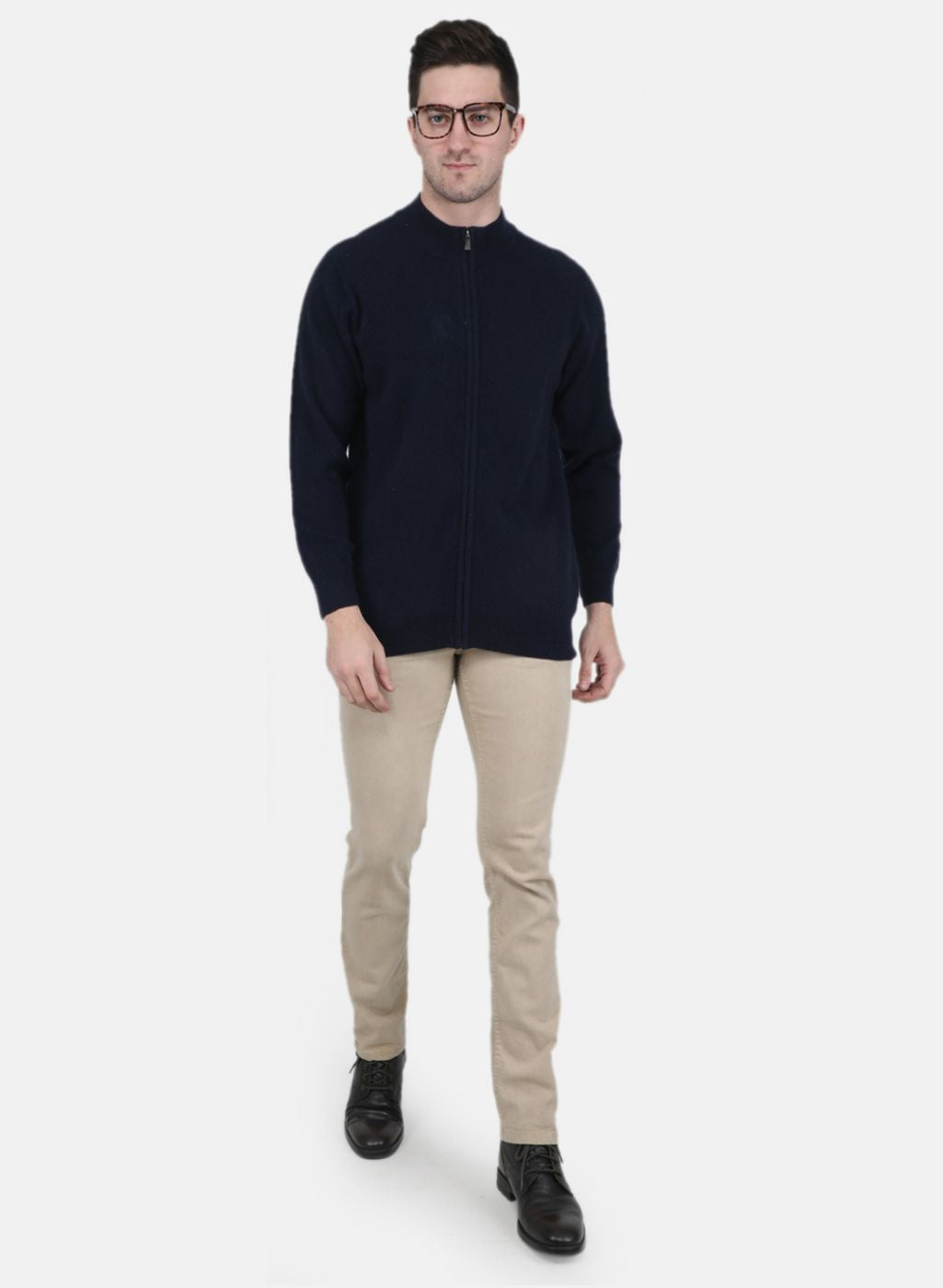Men NAvy Blue Solid Pullover