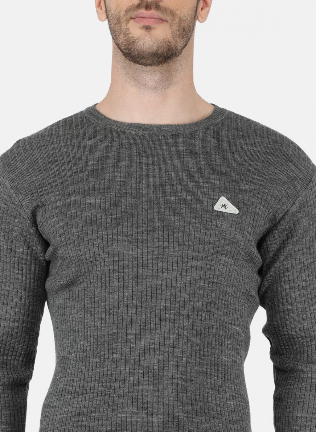 Men Dark Grey Solid Pullover