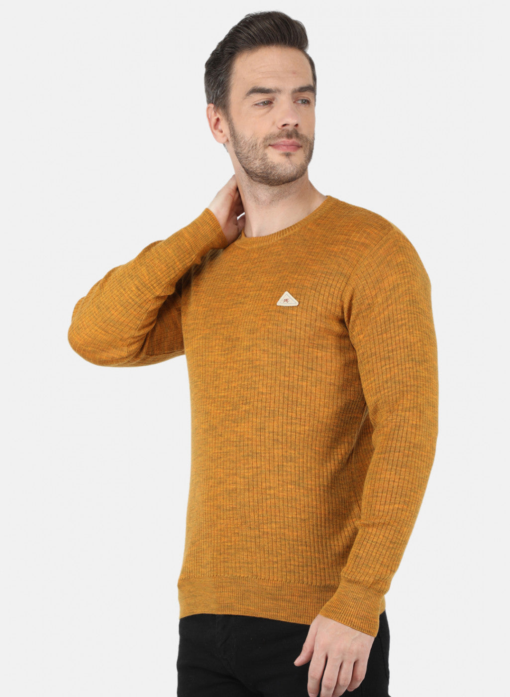 Men Yellow Solid Pullover