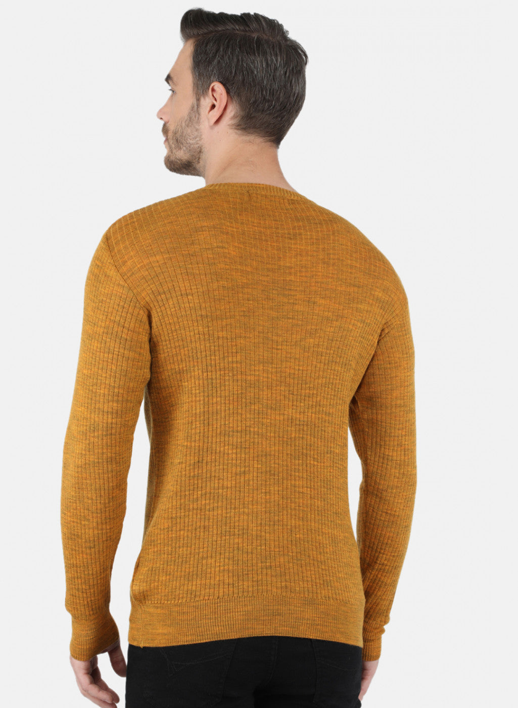 Men Yellow Solid Pullover