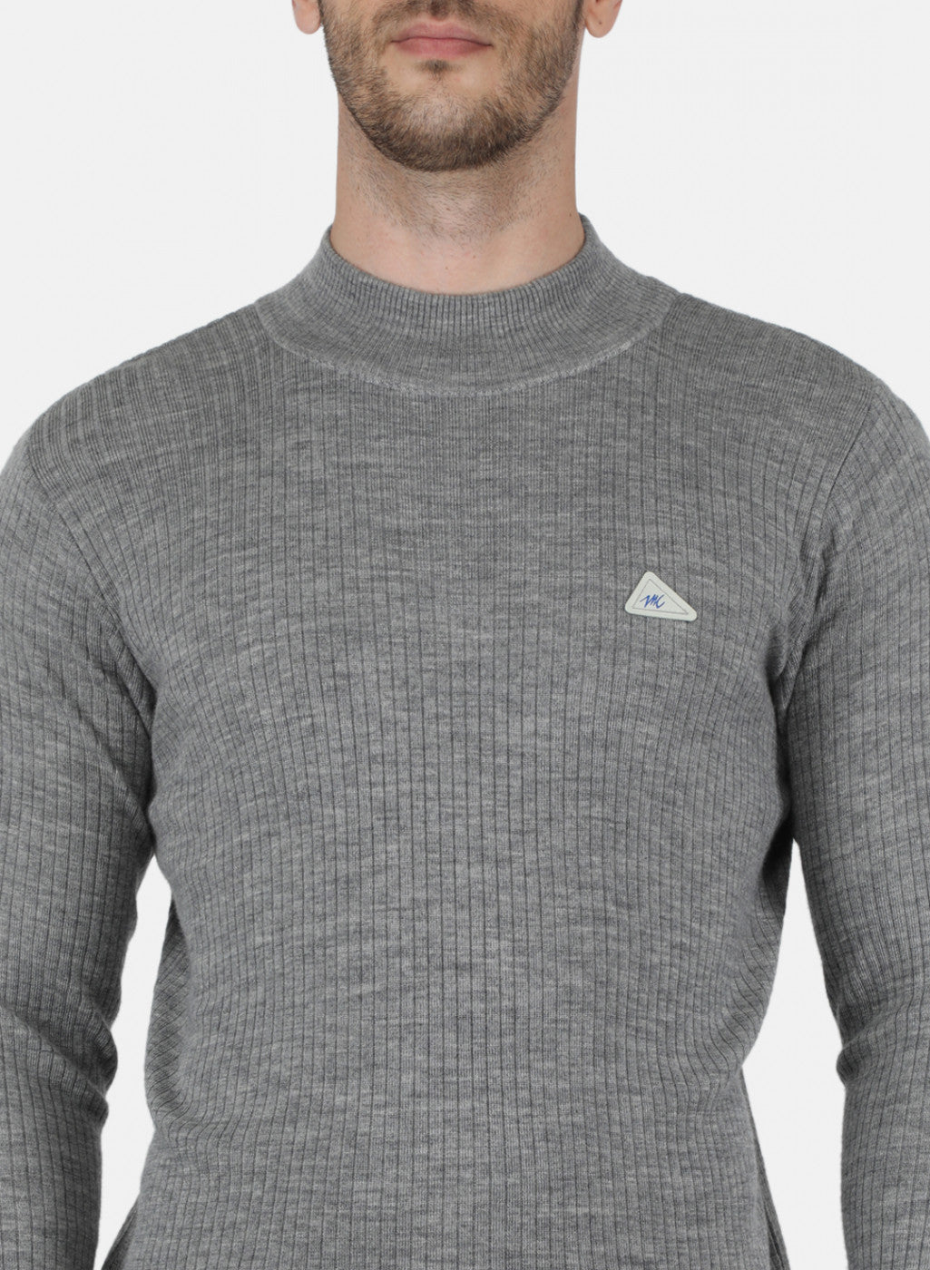 Men Grey Solid Pullover