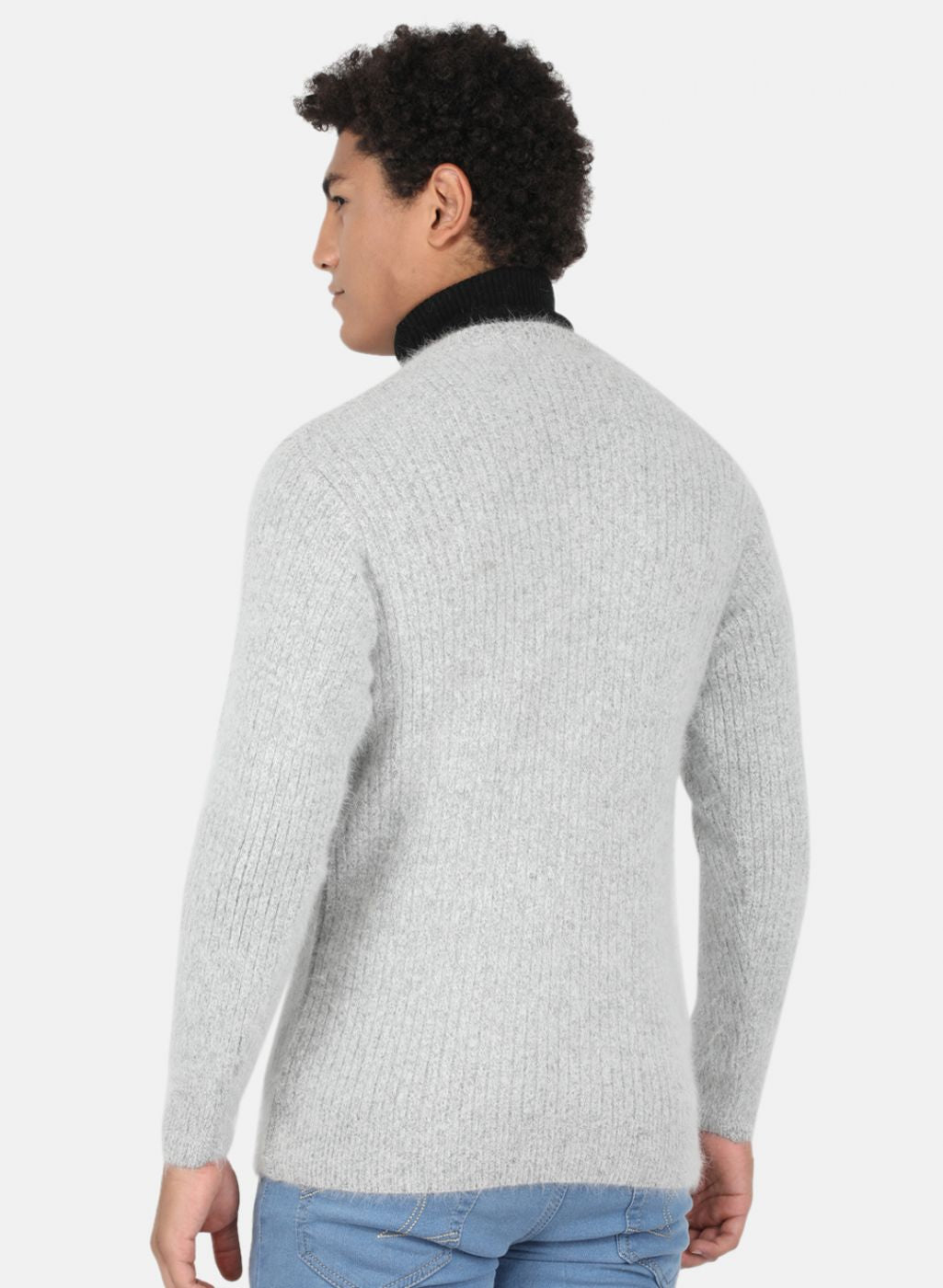 Men Grey Solid Pullover